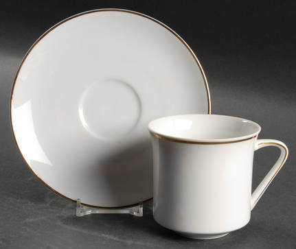 Golden Band Flat Cup & Saucer Set