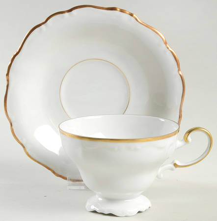 Gold Baroque Footed Cup & Saucer Set