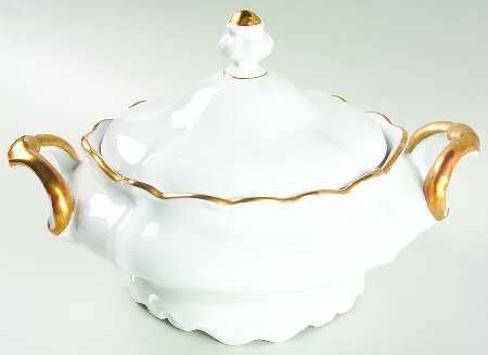 Gold Baroque Round Covered Vegetable