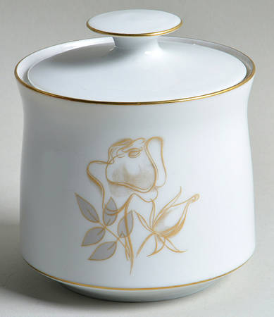 Gold Rose Sugar Bowl & Lid