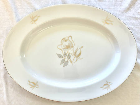 Gold Rose 12" Oval Serving Platter