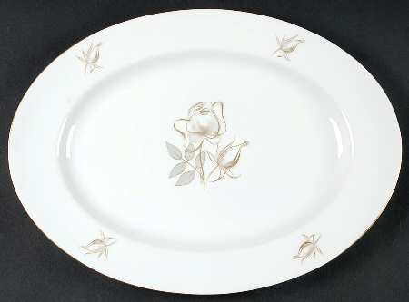 Gold Rose 13" Oval Serving Platter