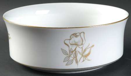 Gold Rose 7" Round Vegetable Bowl