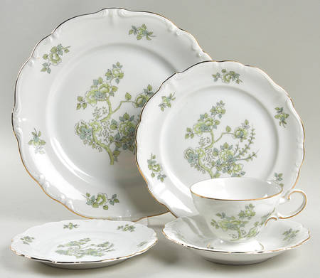 Indian Tree Gold Trim 5 Piece Place Setting
