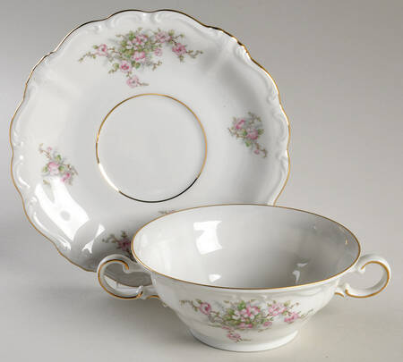 JOH1 Flat Cream Soup Bowl & Saucer Set