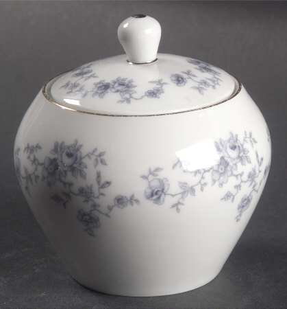 Blue Garland (Coupe, Platinum) Sugar Bowl & Lid