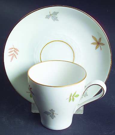 Autumn Leaves Flat Demitasse Cup & Saucer Set