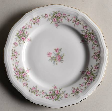 Wild Rose (1-16" Gold Trim) Salad Plate