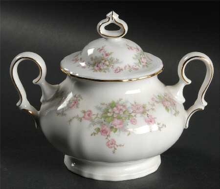 Wild Rose (1-16" Gold Trim) Sugar Bowl & Lid