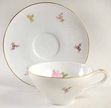 Rose Chintz Flat Cup & Saucer Set