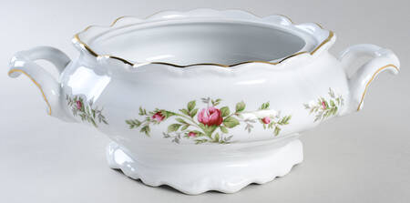 Moss Rose (Bavarian Backstamp) Round Vegetable No Lid