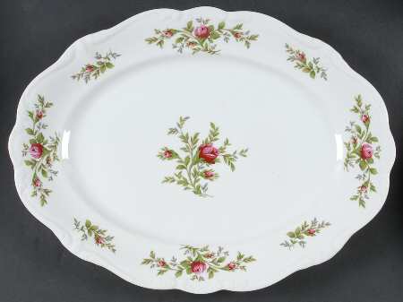 Moss Rose (Thailand Traditions) 15" Oval Serving Platter by Johann Haviland