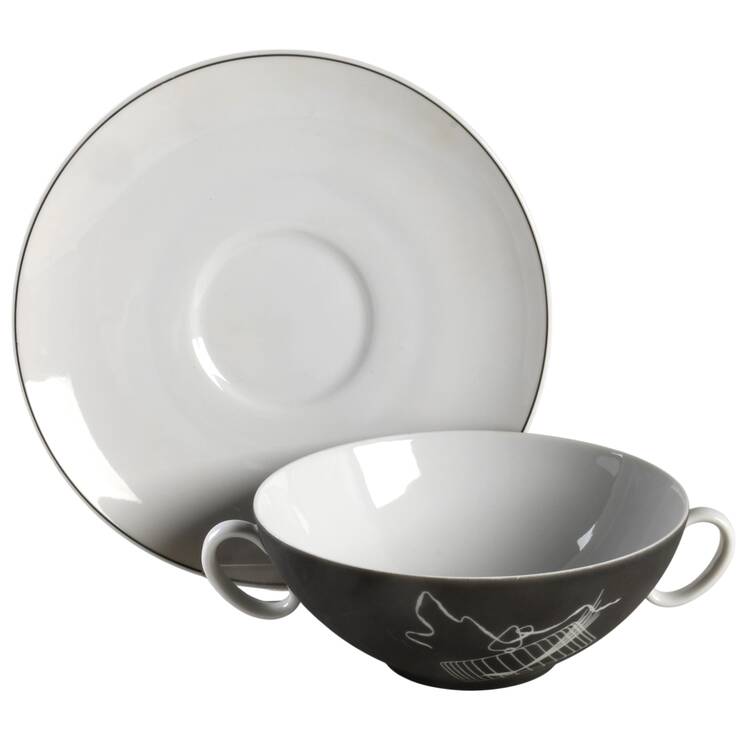 Papageno Flat Cream Soup Bowl & Saucer Set
