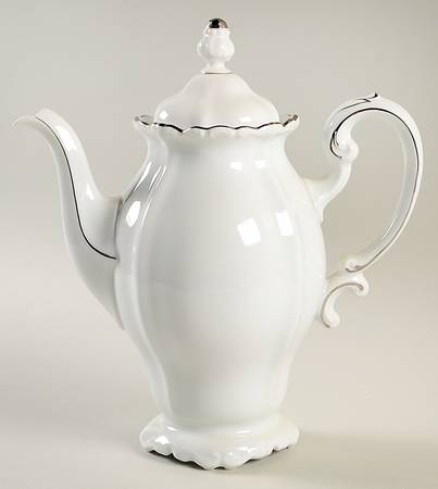Platinum Baroque Coffee Pot & Lid