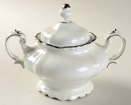 Platinum Baroque Sugar Bowl & Lid