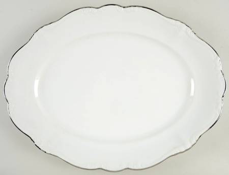 Platinum Baroque 15" Oval Serving Platter