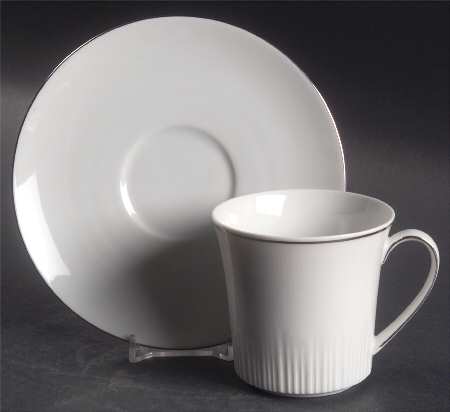 Platinum Riviera Flat Cup & Saucer Set