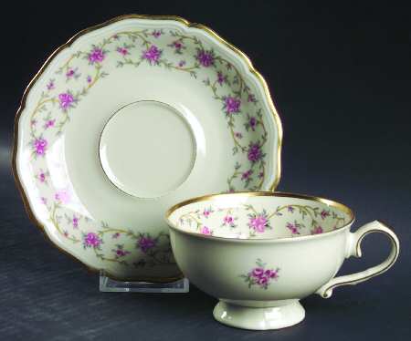Rose Chintz Footed Cup & Saucer Set