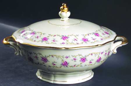 Rose Chintz Round Covered Vegetable