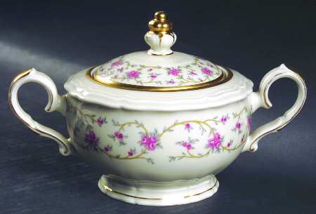Rose Chintz Sugar Bowl & Lid