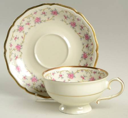 Rose Chintz Footed Cup & Saucer Set