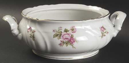 Rose of Picardy White Round Vegetable No Lid