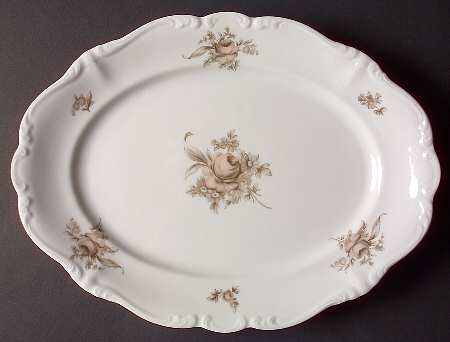 Sepia Rose 14" Oval Serving Platter