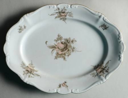 Sepia Rose 13" Oval Serving Platter