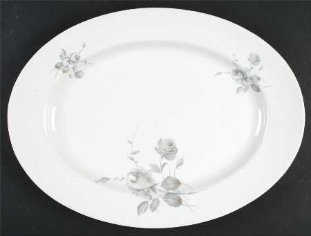 Silver Rose 15" Oval Serving Platter
