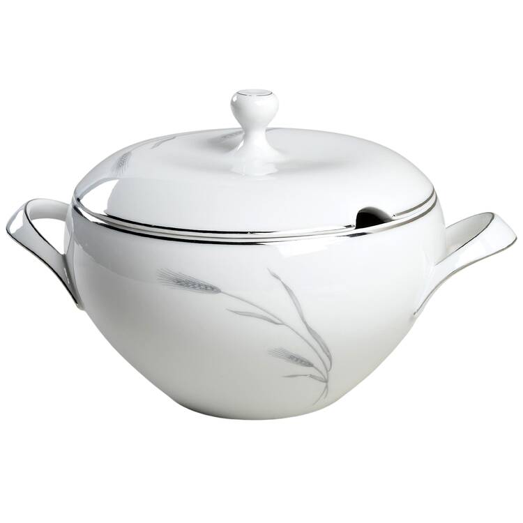Silver Wheat Round Covered Vegetable
