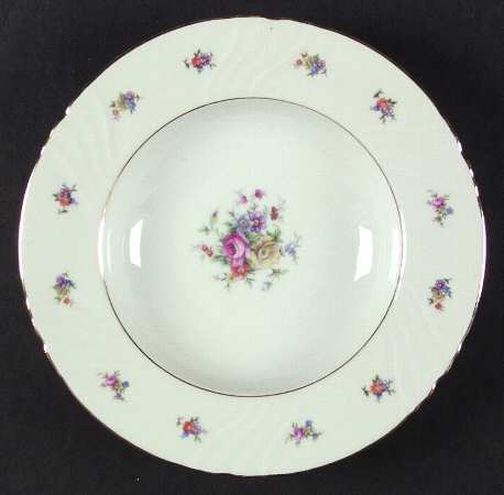 Summerflowers (Gold Verge) Rim Soup Bowl