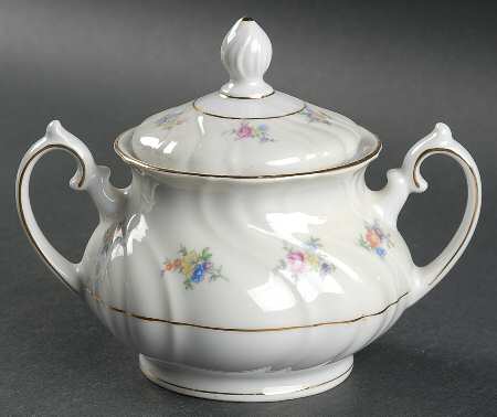 Summerflowers (Gold Verge) Sugar Bowl & Lid