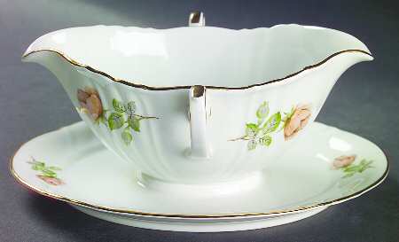 Tearose Gravy Boat with Attached Underplate