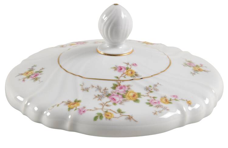 Thornrose Cream Lid for Round Vegetable