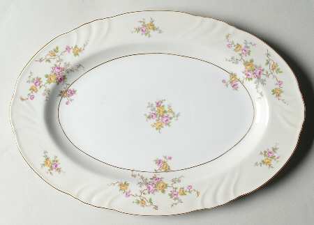 Thornrose Cream 13" Oval Serving Platter