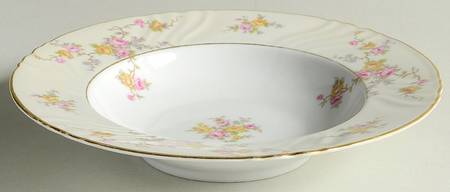Thornrose Cream Rim Soup Bowl