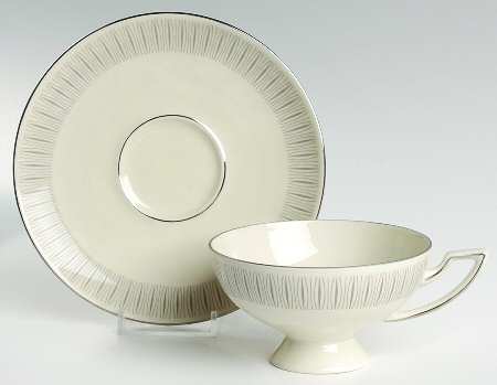 Tuxedo Footed Cup & Saucer Set