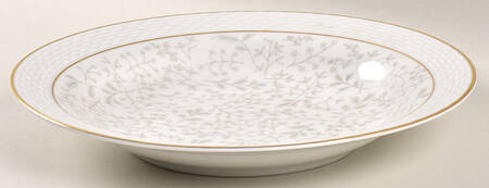 Gray Fern Rim Soup Bowl