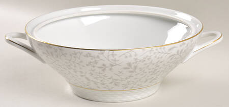 Gray Fern Round Vegetable No Lid