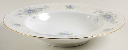 Violets (Older, No Gold Inner Range) Rim Soup Bowl