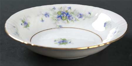Violets(Newer, Gold Inner Ring, Cream Rim) Fruit/Dessert (Sauce) Bowl