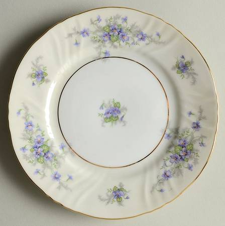 Violets(Newer, Gold Inner Ring, Cream Rim) Bread & Butter Plate