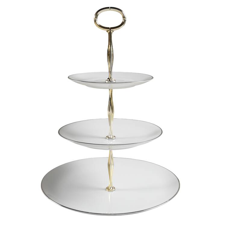 Wedding Ring 13 7/8"-14 1/4" 3-Tiered Serving Tray(DP,SP,BB) HC
