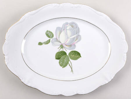 White Rose 15" Oval Serving Platter
