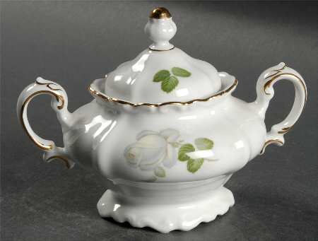 White Rose Sugar Bowl & Lid