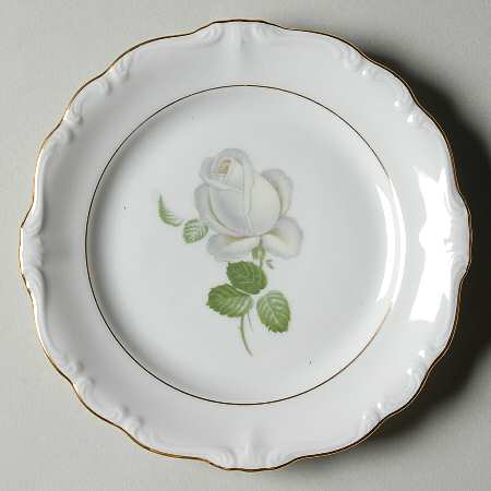 White Rose Bread & Butter Plate