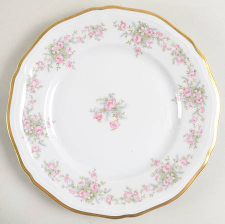 Wild Rose (1-8" Gold Trim) Salad Plate