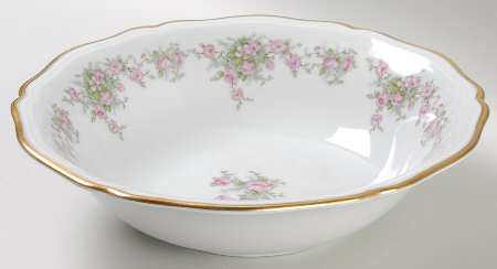 Wild Rose (1-8" Gold Trim) 9" Round Vegetable Bowl