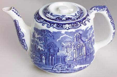 Abbey (Transferware, Scalloped) Teapot & Lid