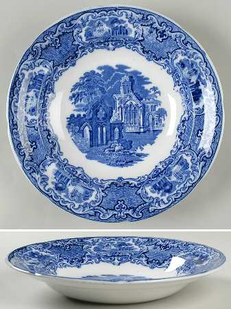 Abbey (Transferware, Scalloped) Large Rim Soup Bowl